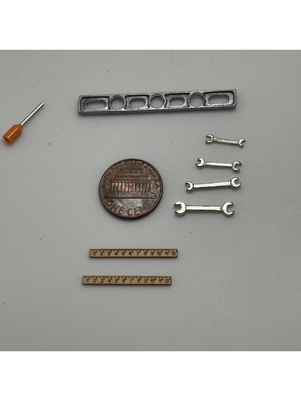 Miniature Tools Dollhouse Wrenches Level Wood Rulers Do It Yourself Workbench